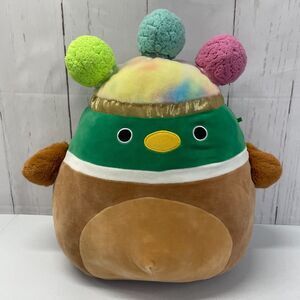 Squishmallow Squish-Doos 16in Avery The Mallard Duck Multicolor Pom Pom Hair